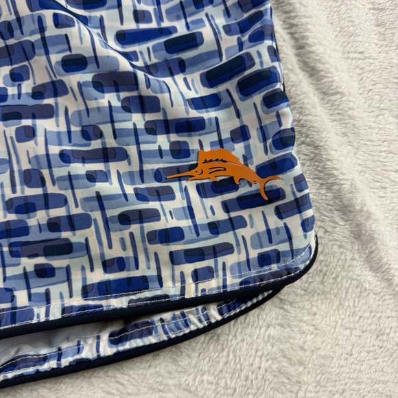 Tommy Bahama Blue and White Swim Trunks - Picture 2 of 12